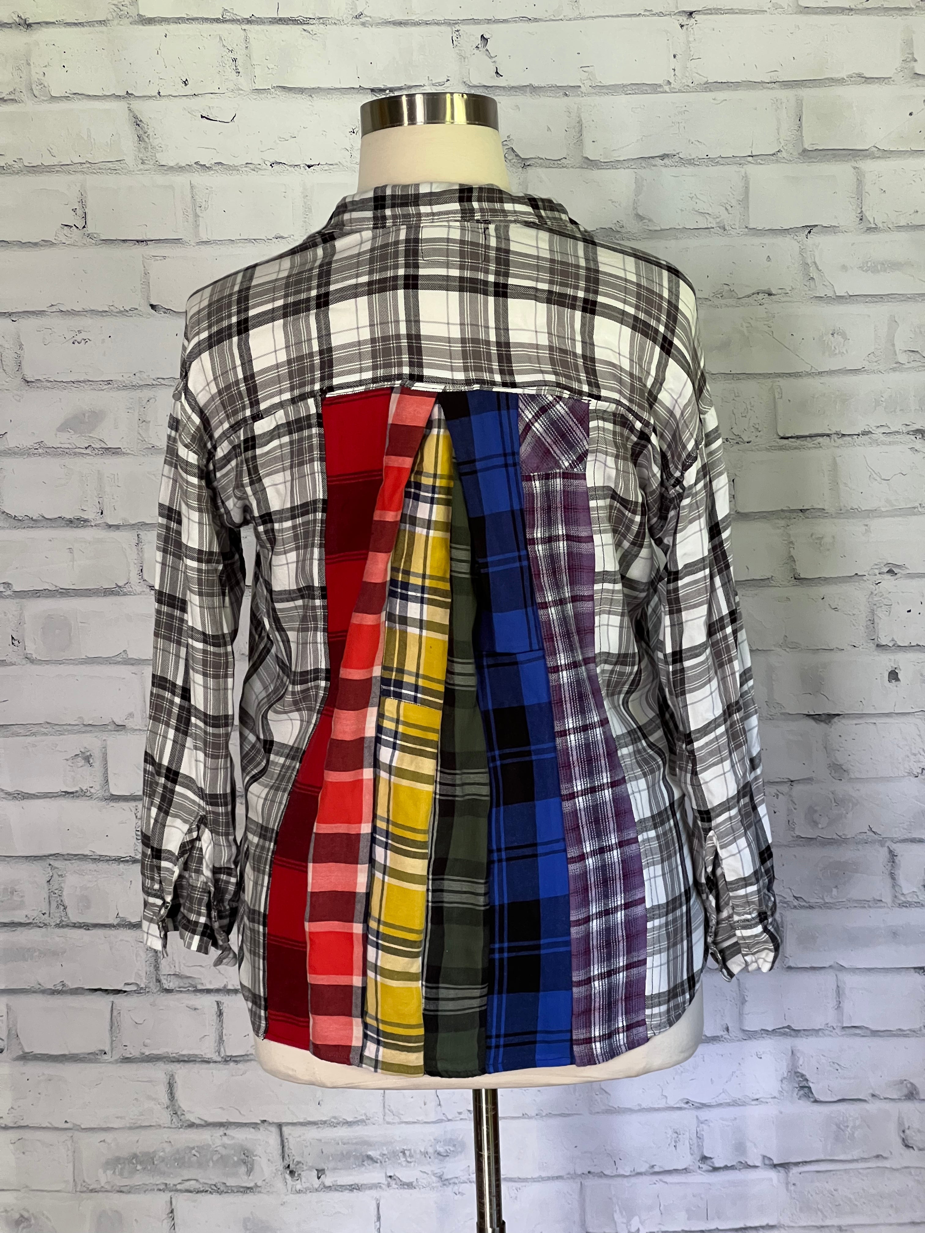 Rainbow Upcycled Flannel - Women's Large
