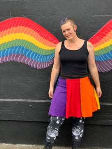 Primary Rainbow Upcycled T-shirt Skirt