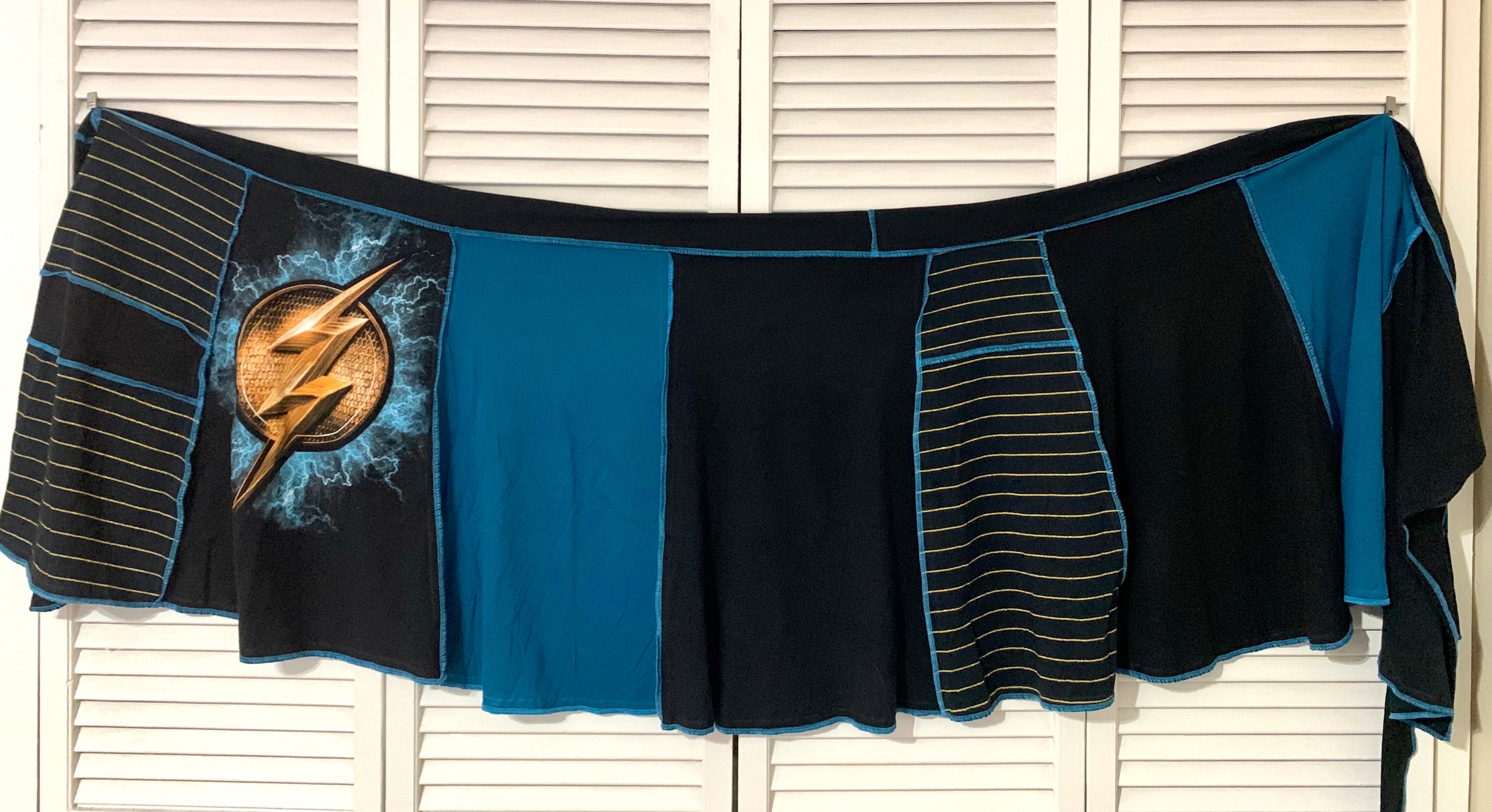 Justice League Upcycled T-shirt Wrap Skirt