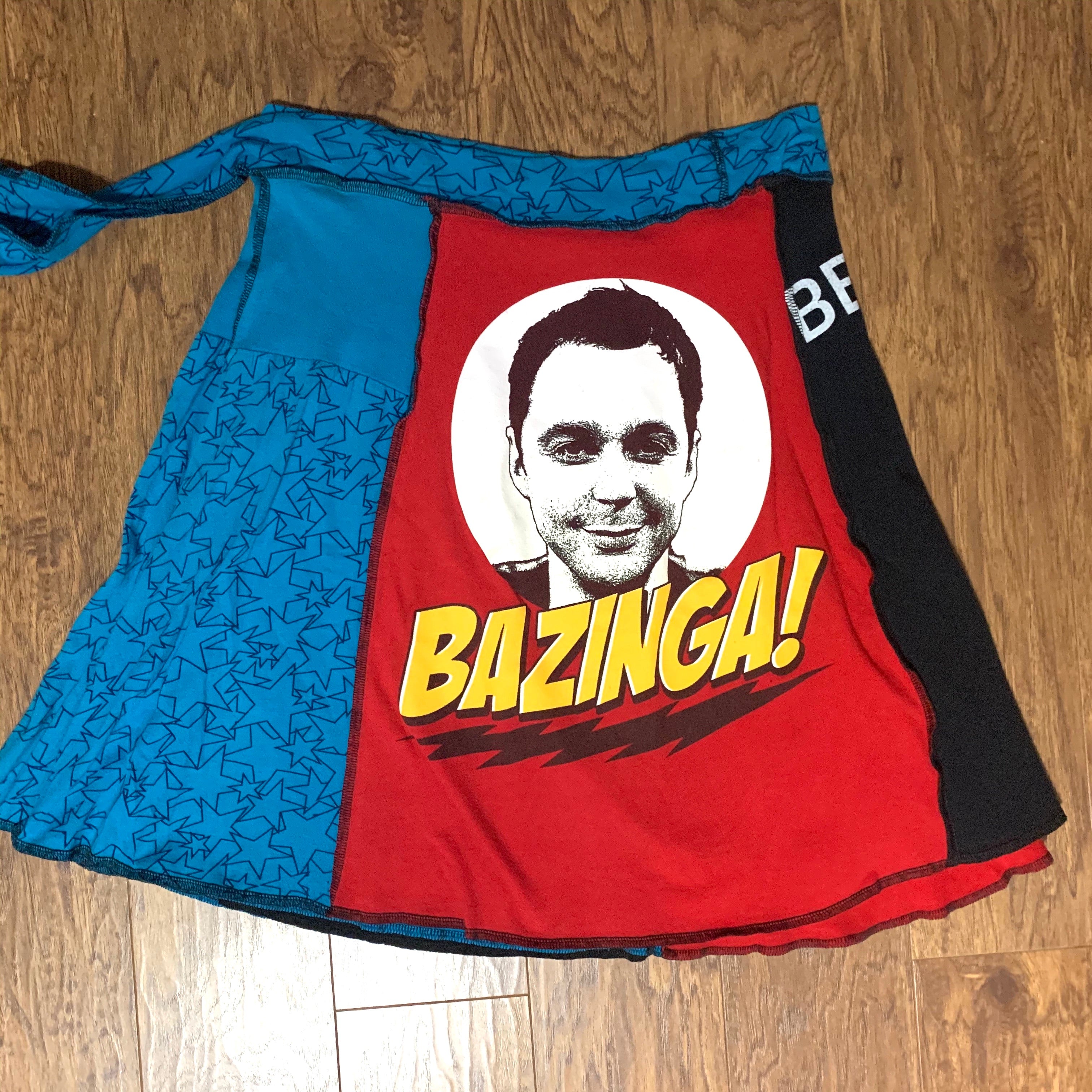 Bazinga! Upcycled T-shirt Wrap Skirt