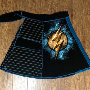 Justice League Upcycled T-shirt Wrap Skirt