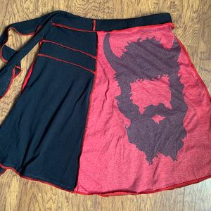 Viking Silhouette Upcycled T-shirt Wrap Skirt