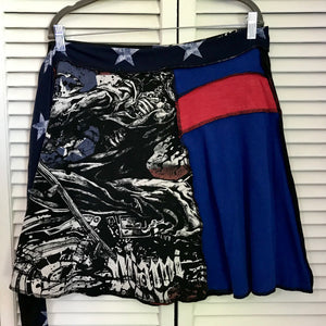 Miami Ink Upcycled T-shirt Wrap Skirt