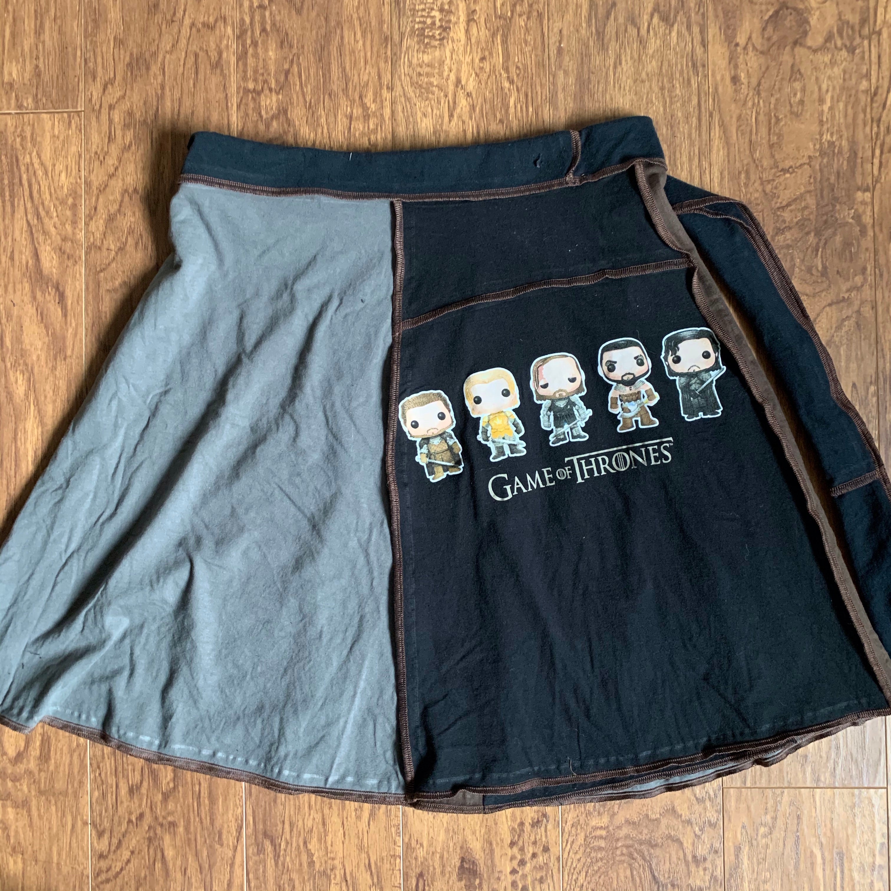 Game of Thrones Upcycled T-shirt Wrap Skirt